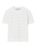 Tory Burch Textured Monogram T-Shirt — White