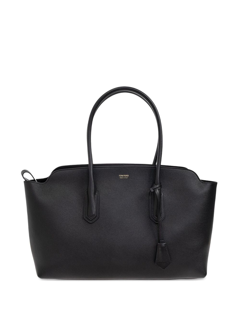 Tom Ford Structured Leather Tote Bag — Black