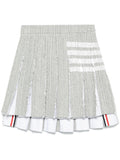 Thom Browne 4-Bar Stripe Cotton Blend Skirt — Grey