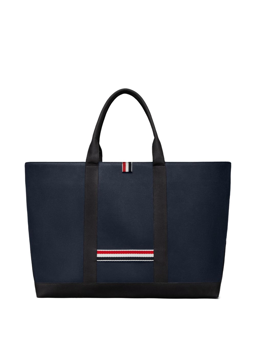 Thom Browne Canvas and Leather Tote Bag — Navy