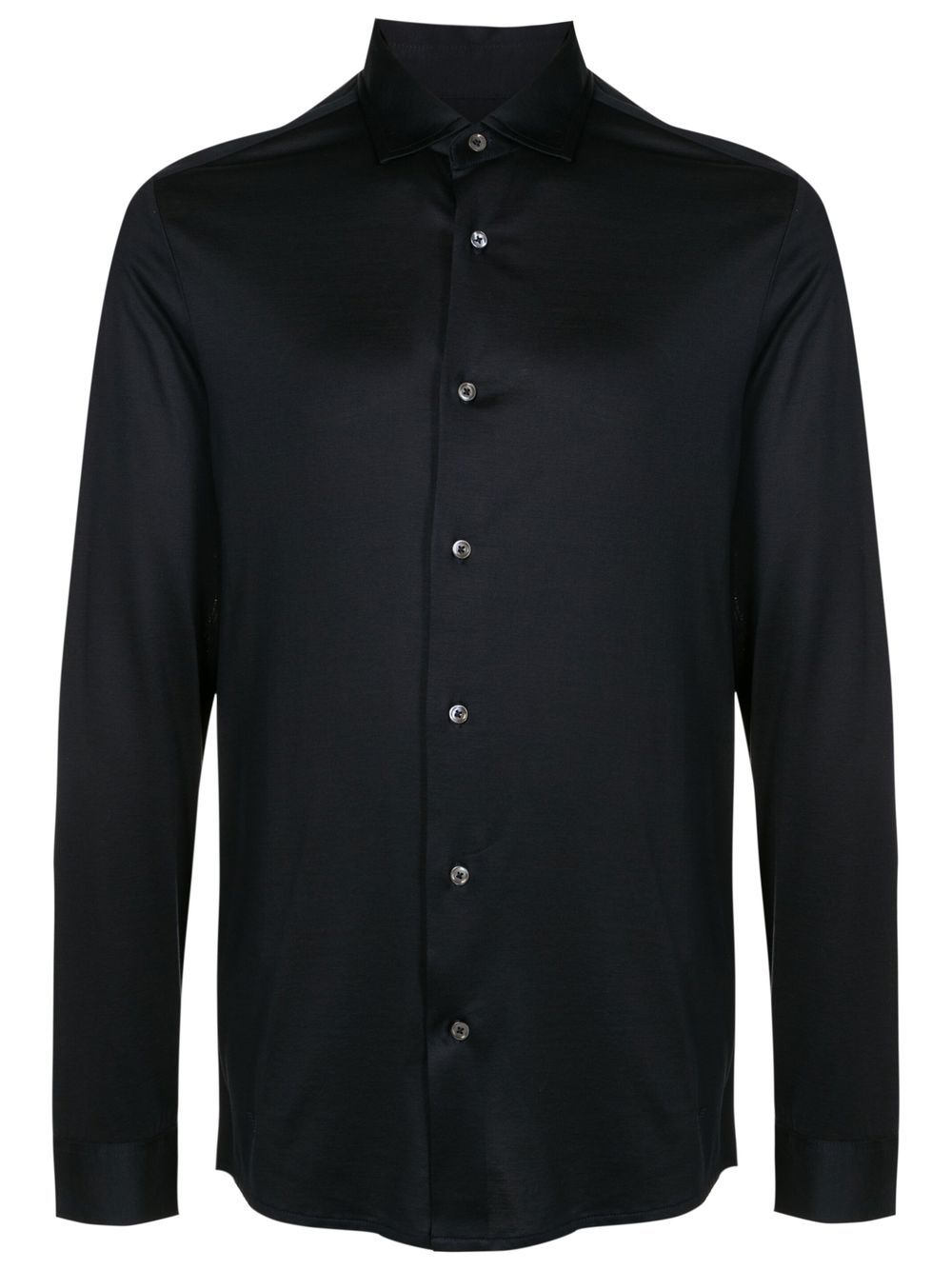 Emporio Armani Cotton-Lyocell Blend Shirt — Black