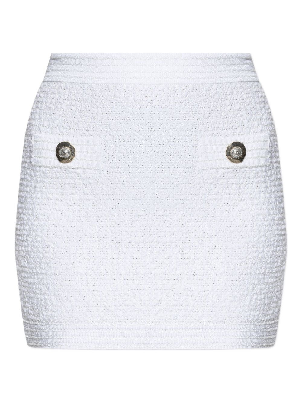 Balmain Tweed Mini Skirt — White