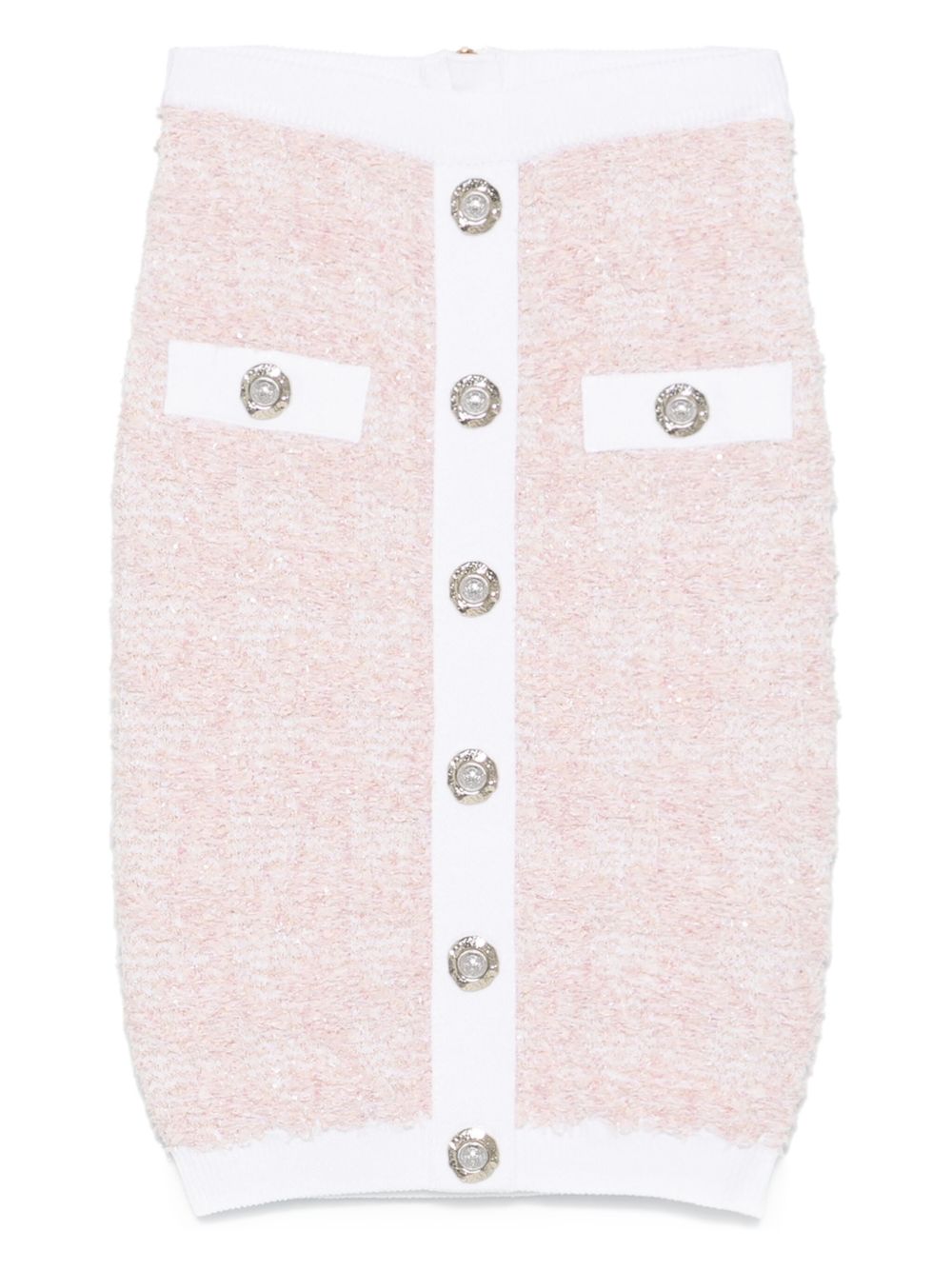Balmain Tweed Pencil Skirt — rose pink