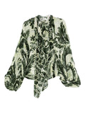 F.R.S . Floral-Print Silk Blouse — Green