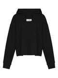 MM6 Maison Margiela Logo Cotton Hoodie — Black