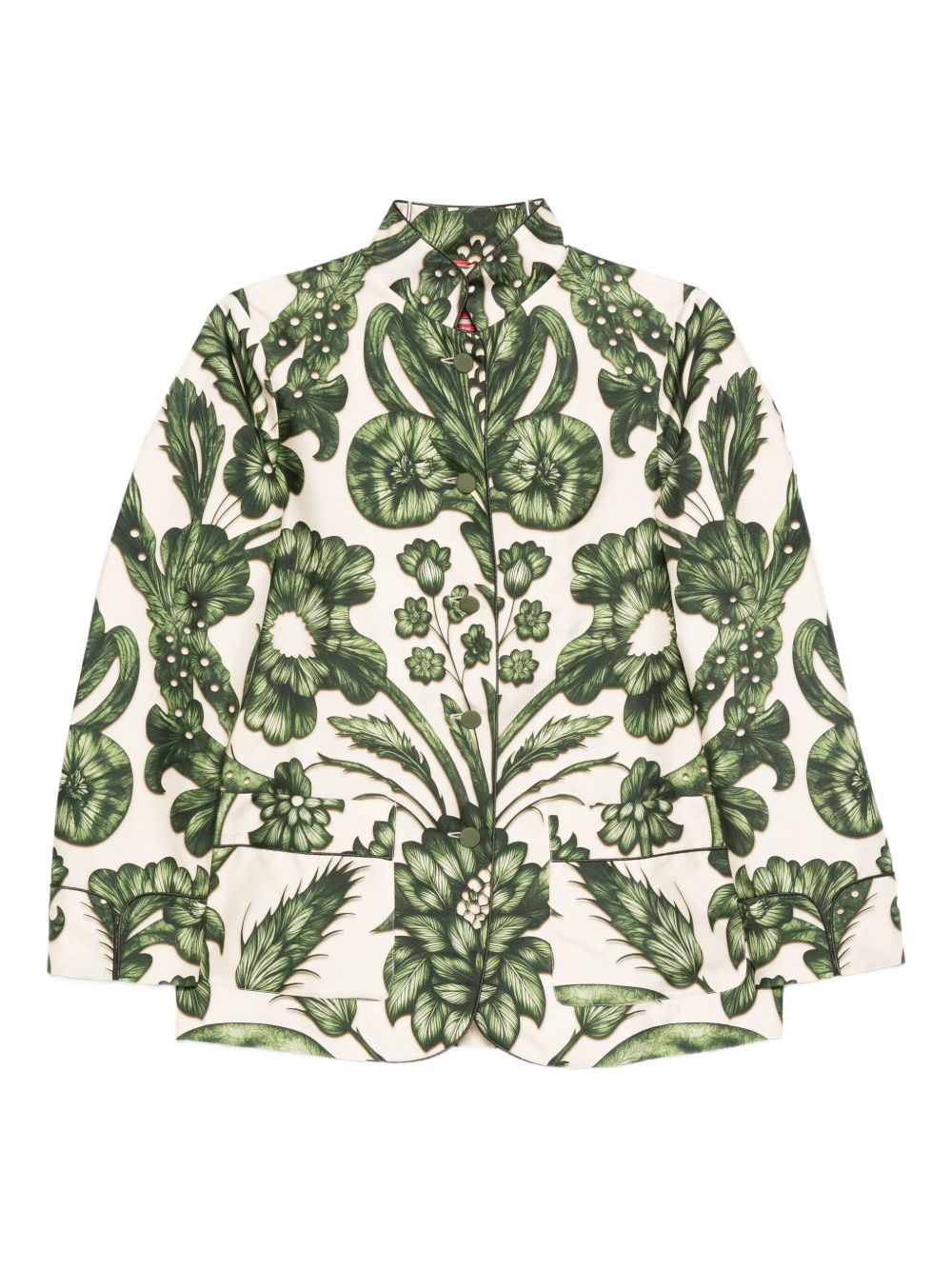 F.R.S . Floral-Printed Silk Shirt — Cream