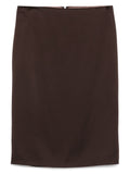 Tom Ford Satin Midi Skirt — Brown
