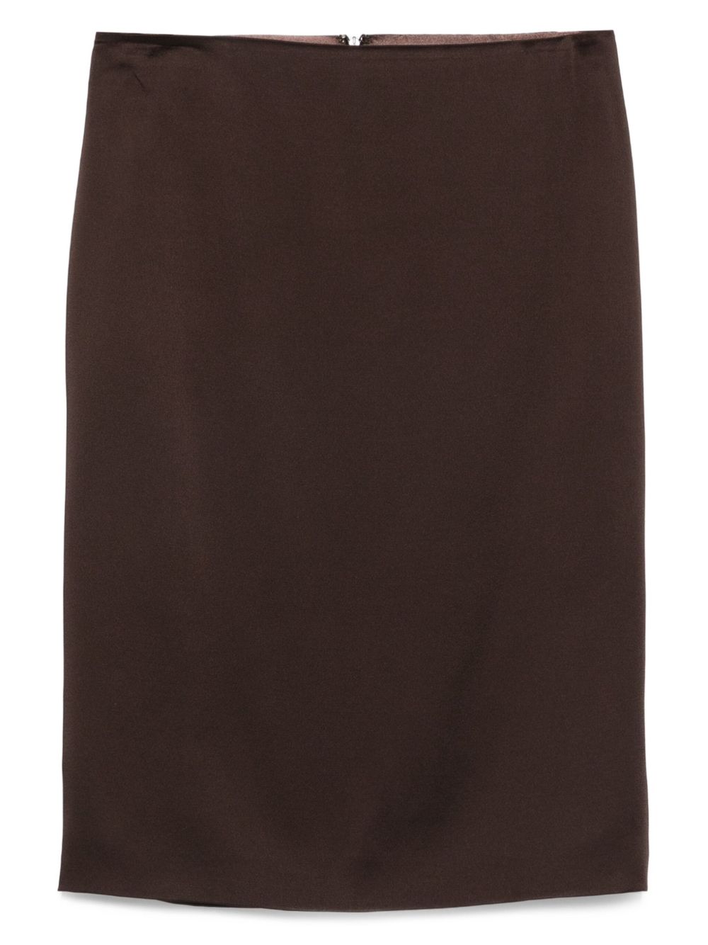 Tom Ford Satin Midi Skirt — Brown
