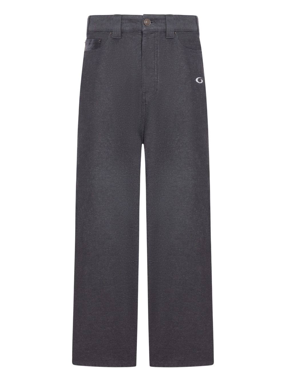 Balenciaga Baggy Trompe-L'oeil Cotton Jeans — grey