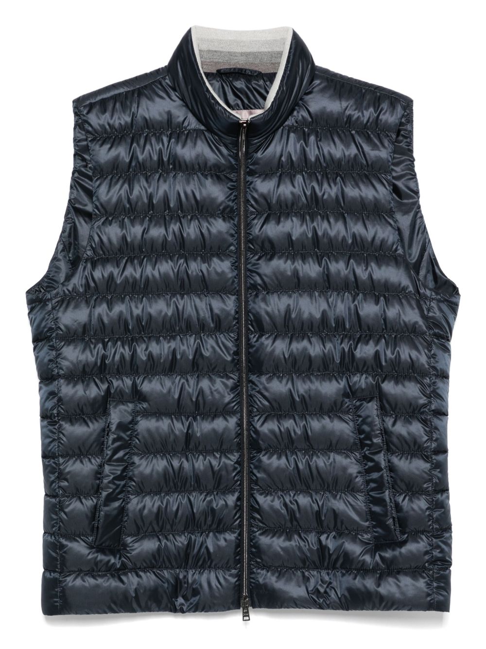 HERNO Quilted Nylon Down Vest — Navy