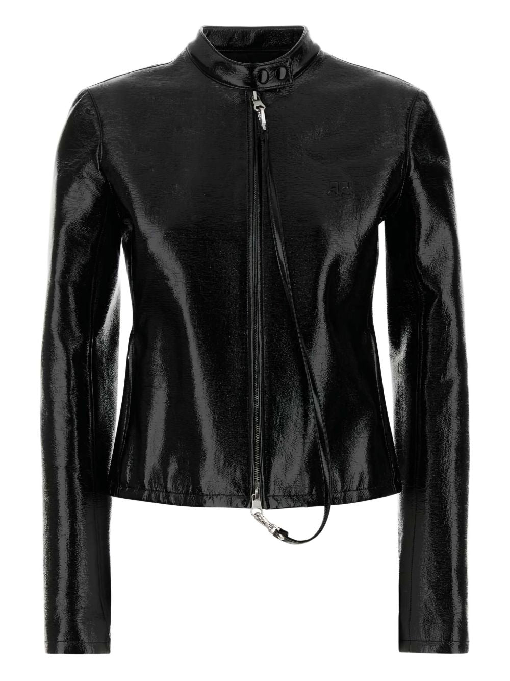 Courreges Pre Vinyl Biker Jacket — Black