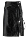 Courreges Pre Vinyl Midi Skirt — Black