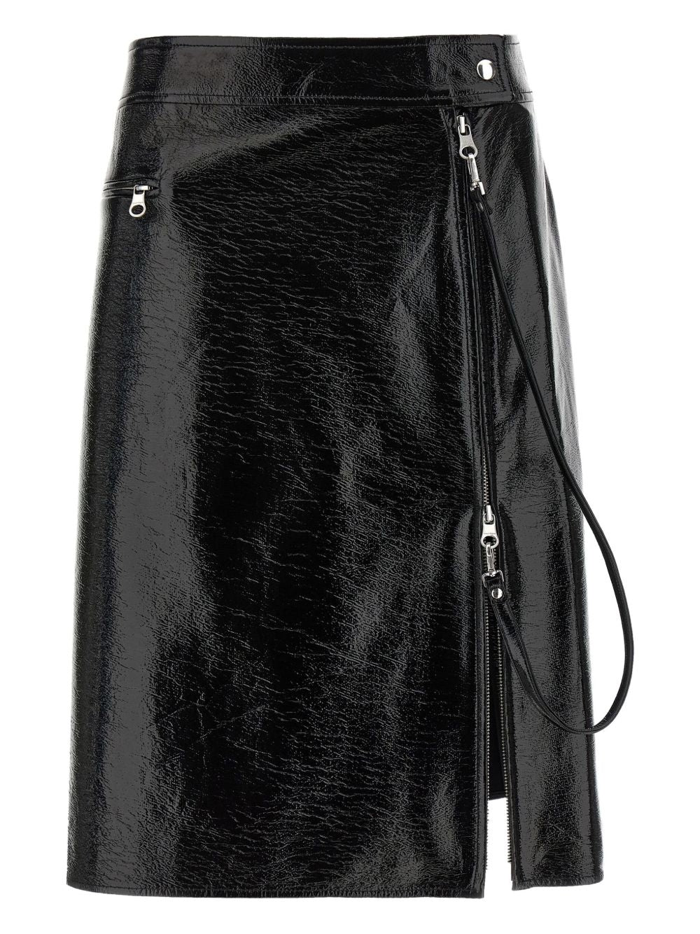 Courreges Pre Vinyl Midi Skirt — Black