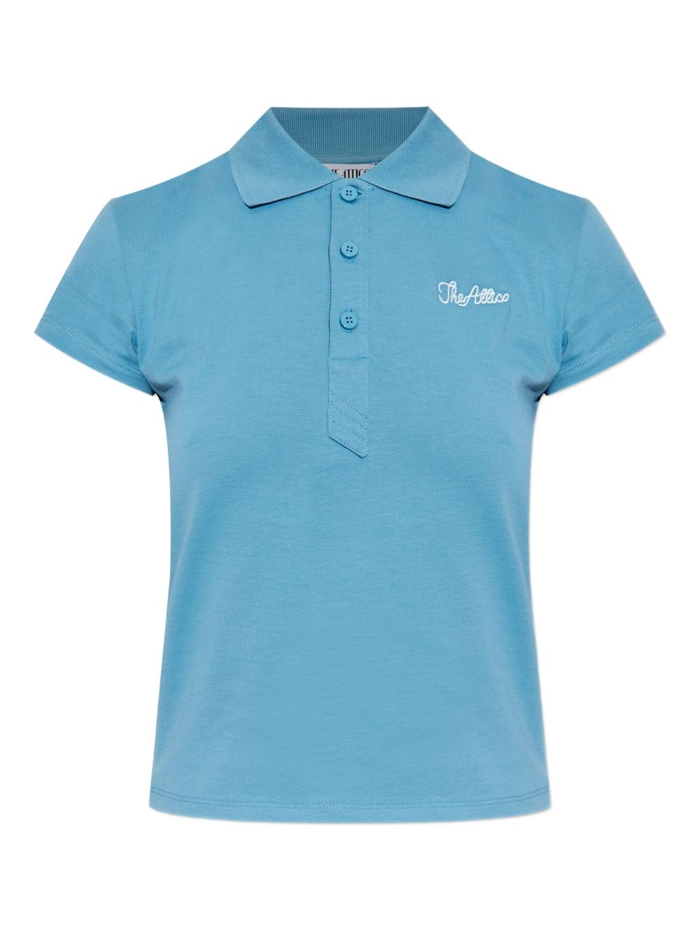 The Attico Logo-Embroidered Cotton Jersey Polo — Blue