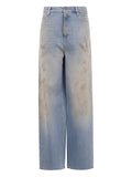 Golden Goose Rhinestone-Embellished Boyfriend Jeans — Light Blue