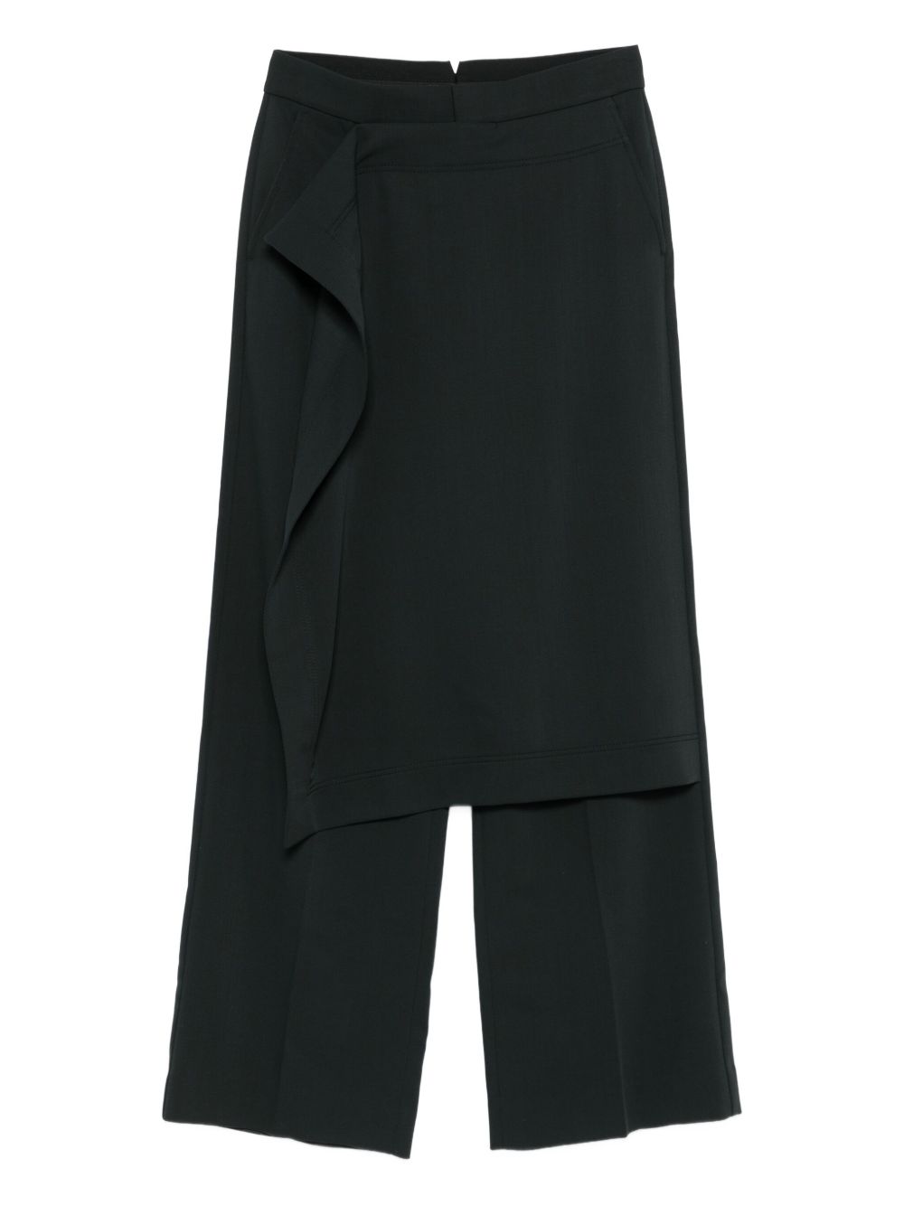 Ami Paris Layered Wool Trousers — Black