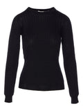 Elisabetta Franchi Ribbed Wool Blend Sweater — Black