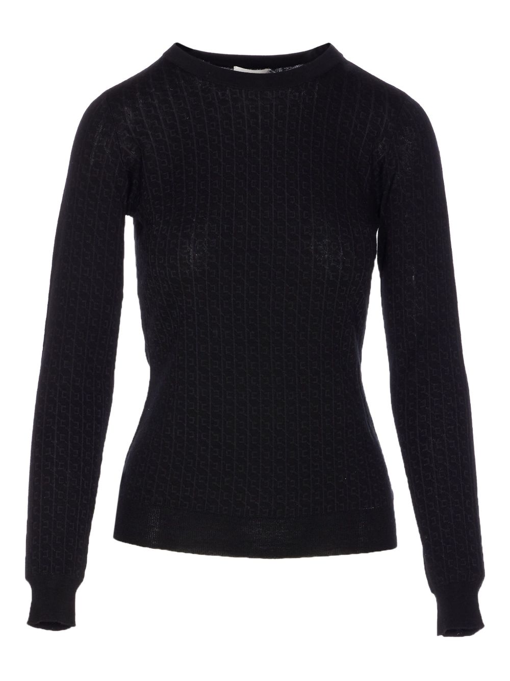 Elisabetta Franchi Ribbed Wool Blend Sweater — Black