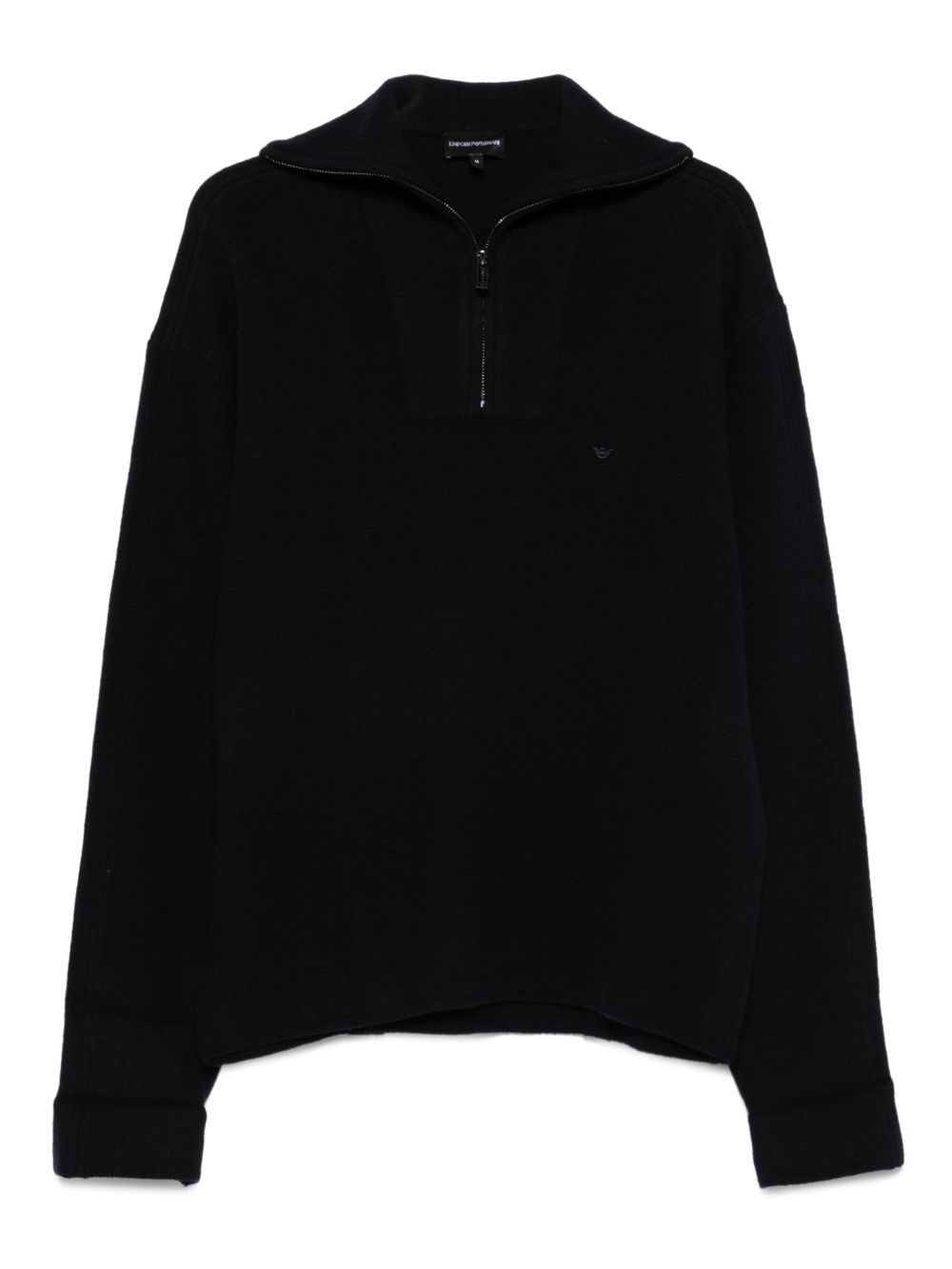 Emporio Armani Half-Zip Wool Sweater — Black