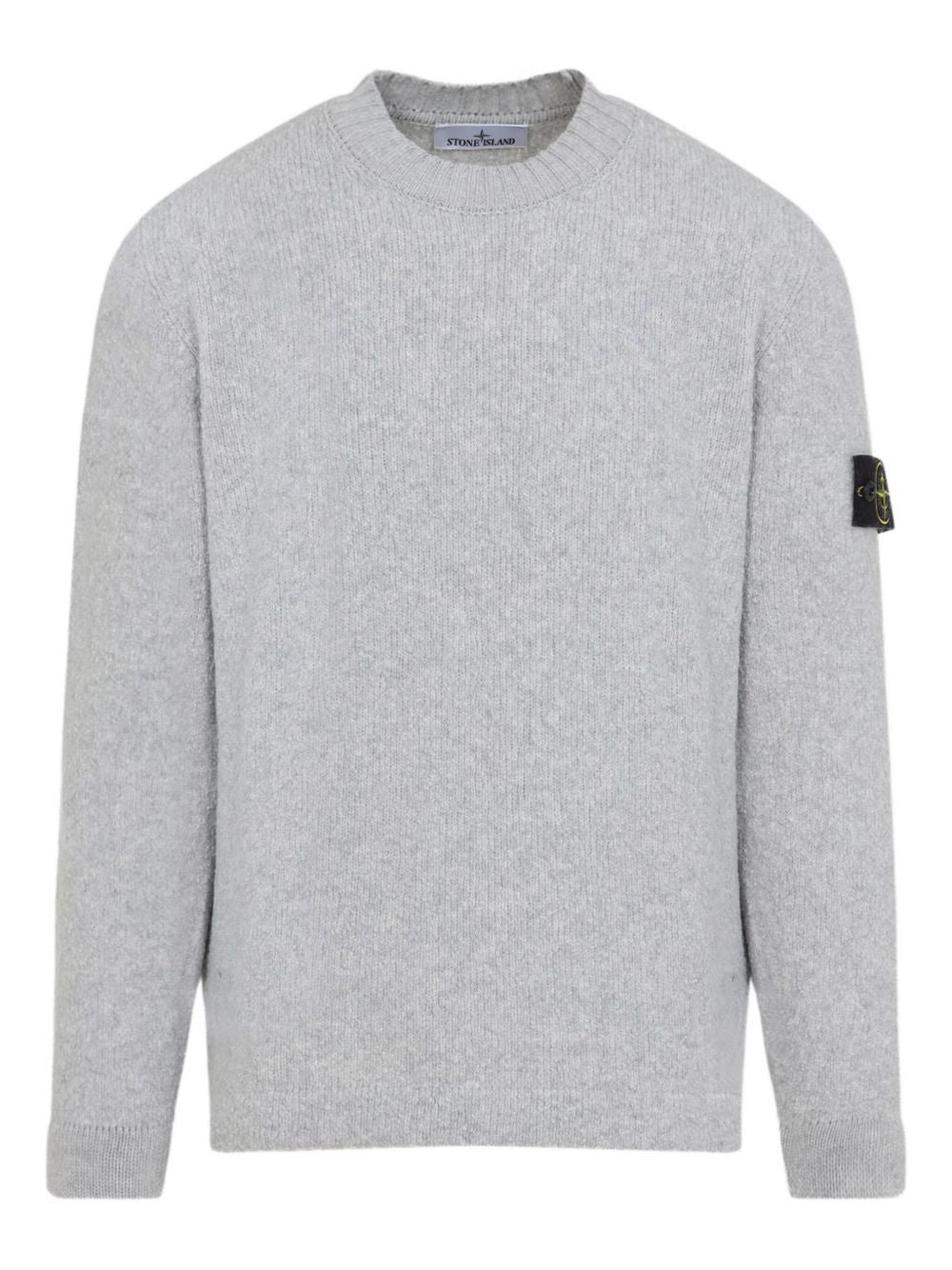 Stone Island Wool Blend Crew Neck Sweater — Gray