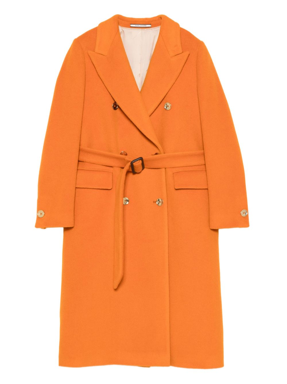 Tagliatore Double-Breasted Wool Coat — Orange