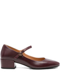 Tod'S Leather Mary Jane Mary Jane Heel — Burgundy