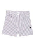 The Attico Striped Cotton Shorts — White