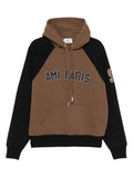 Ami Paris Colorblock Cotton Hoodie — Caramel