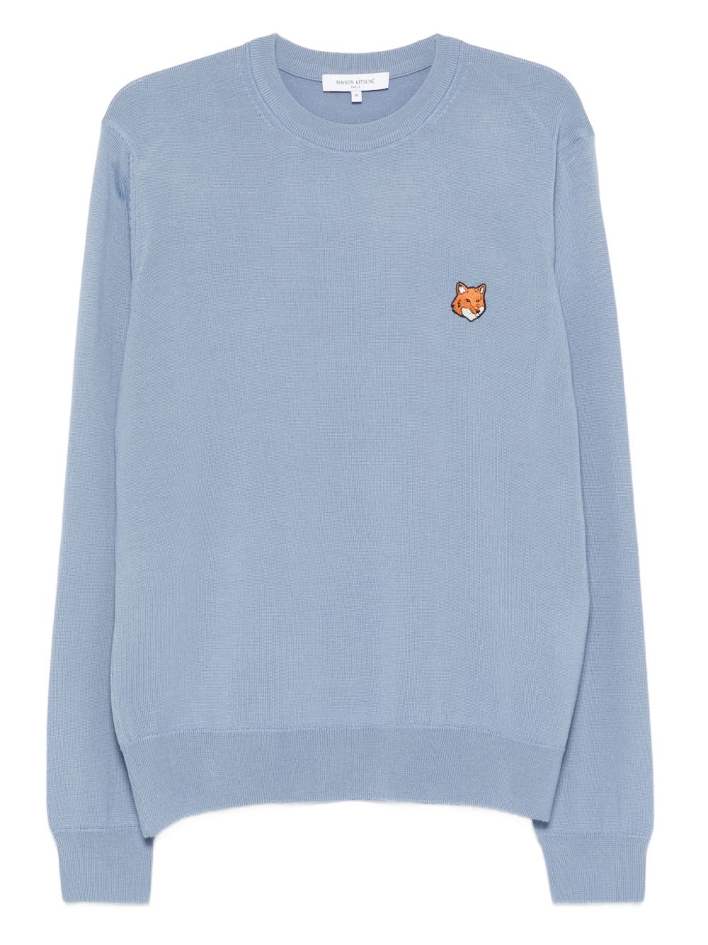Maison Kitsuné Fox Head Wool Crewneck Sweater — Blue