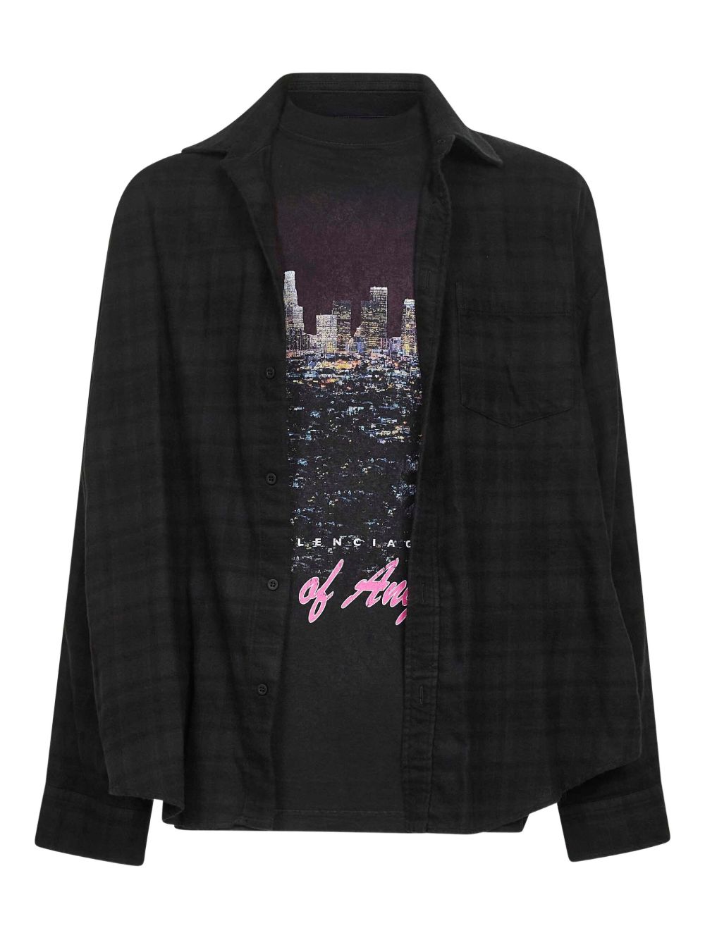 Balenciaga Layered Cotton Overshirt — Black