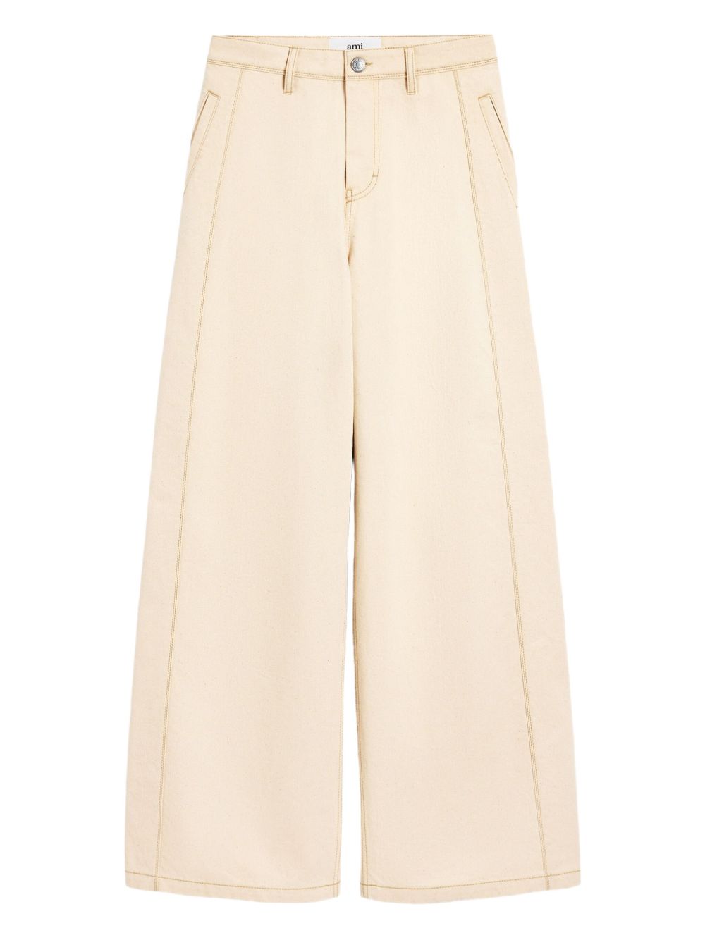 Ami Paris Super Wide Denim Jeans — Cream