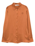 Zimmermann Embroidered Silk Shirt — Orange