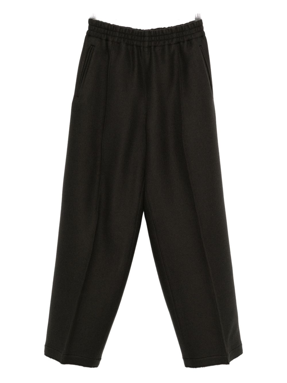 Ami Paris Wool Wide-Leg Trousers — Black