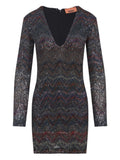 Missoni Sequin-Embellished Zigzag Knit Dress — Black