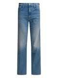 Mother Spinner Zip Sneak Jeans — Blue