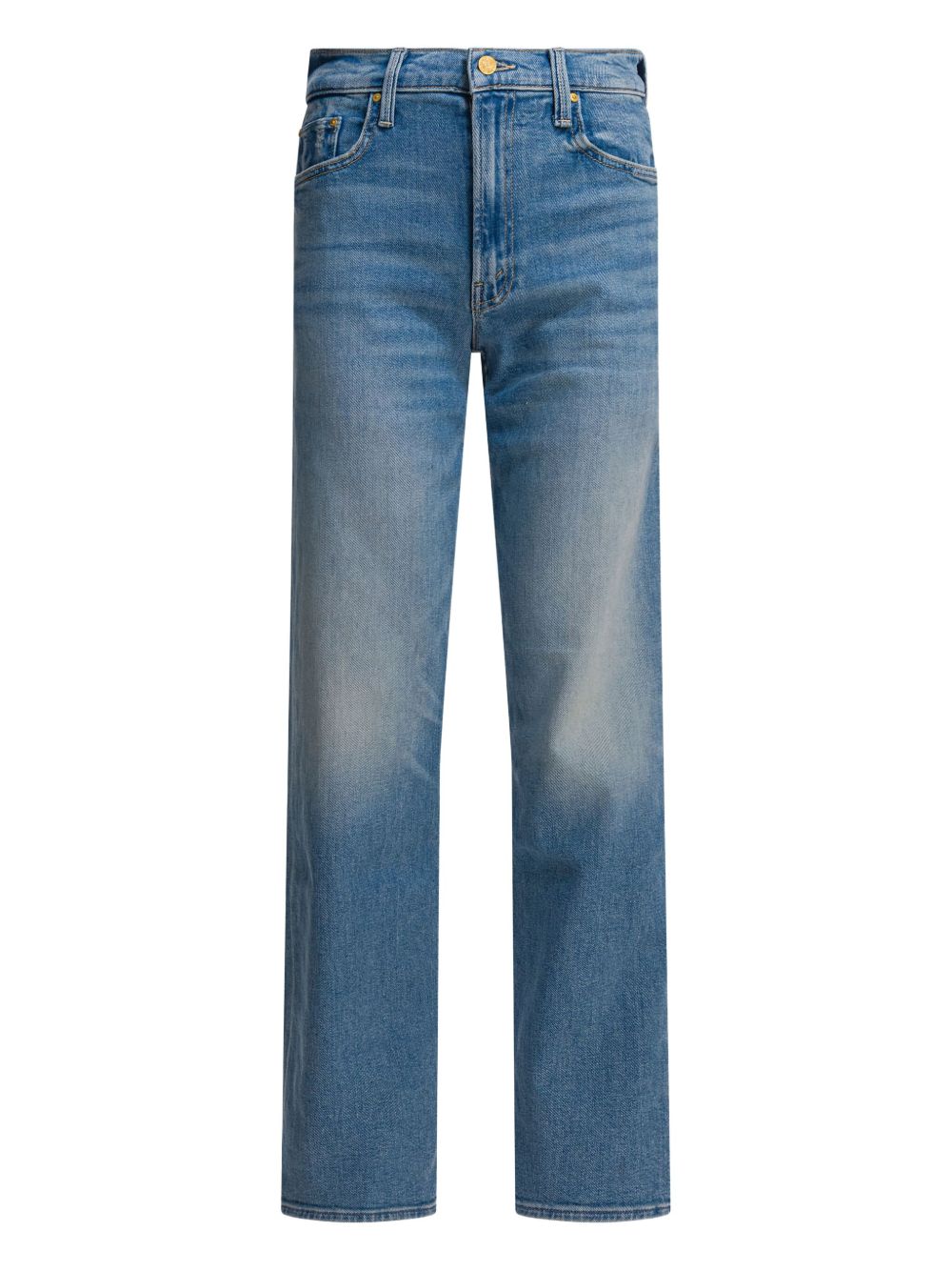 Mother Spinner Zip Sneak Jeans — Blue