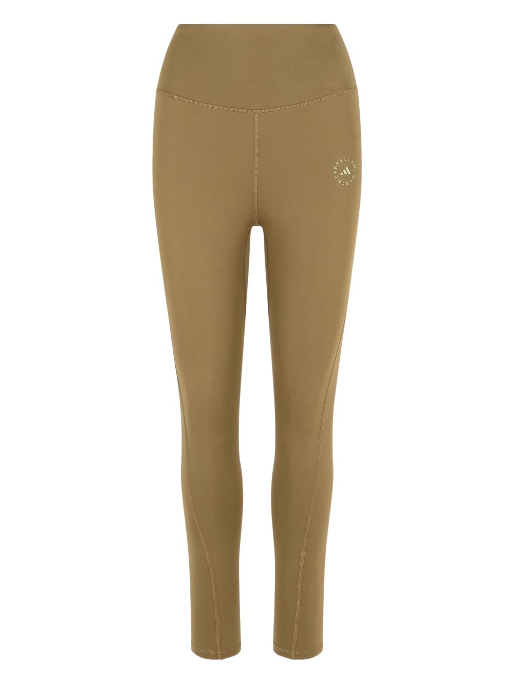 Adidas By Stella McCartney Logo-Print High-Waist Leggings — brown