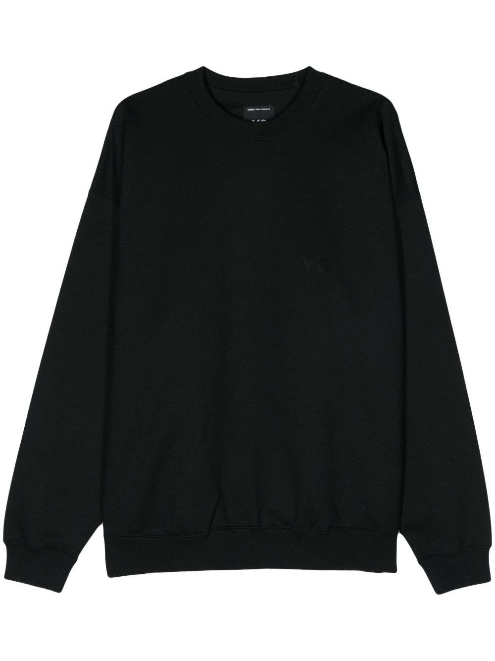 Y-3 Logo Cotton Sweatshirt — Black