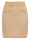 Elisabetta Franchi Wool Knit Skirt — Honey