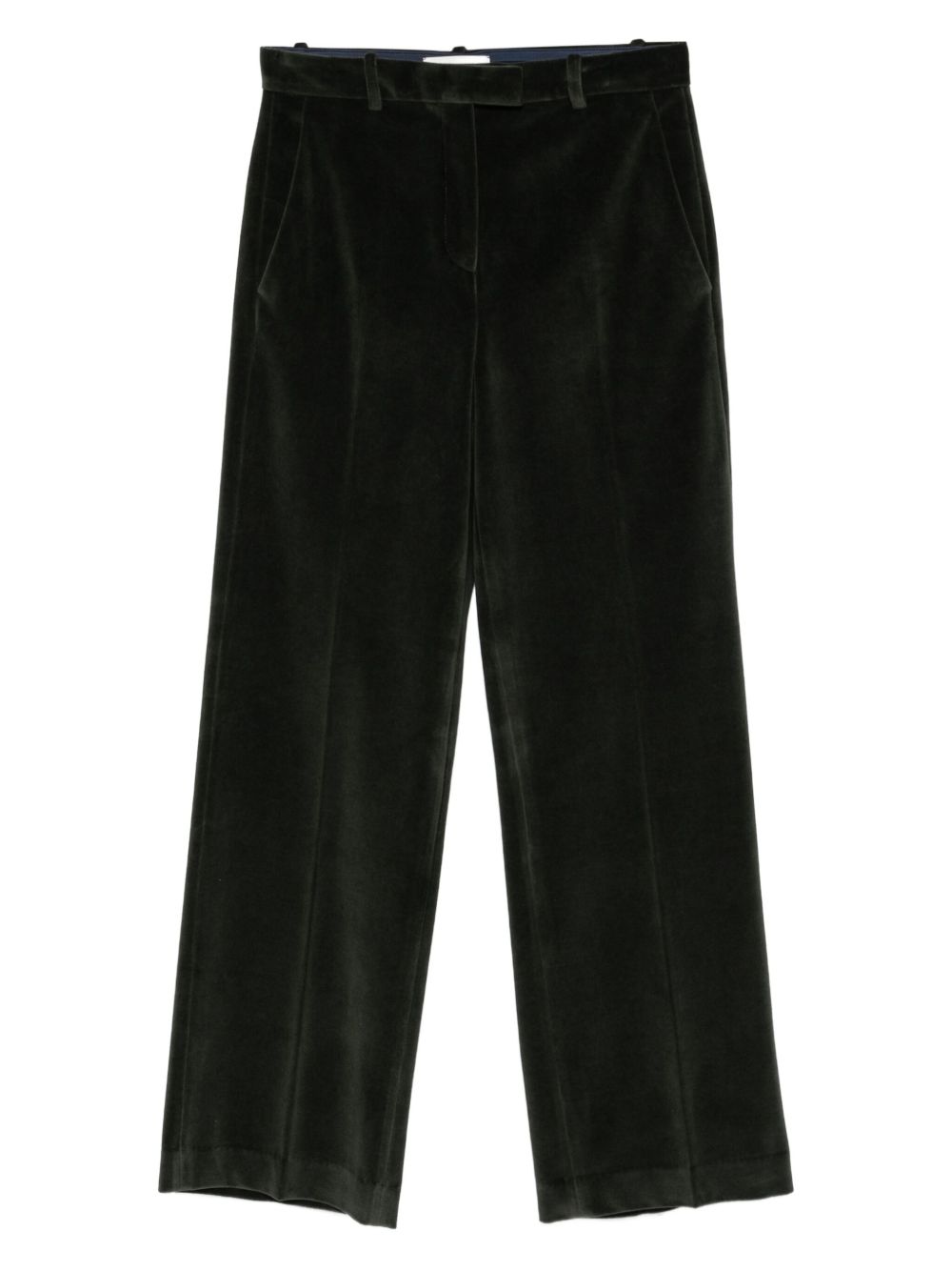 Circolo 1901 Cotton Velvet Wide-Leg Trousers — Dark Green