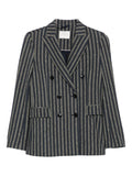 Circolo 1901 Herringbone Striped Cotton Blazer — Grey