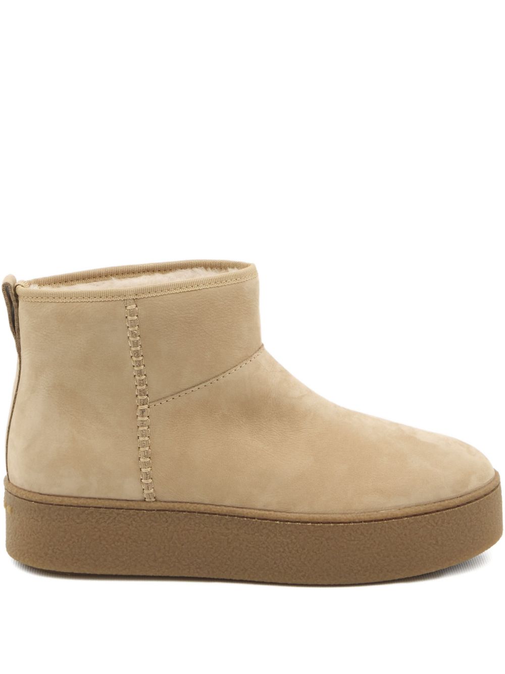 Hogan Pre Suede Shearling-Lined Boot — Beige