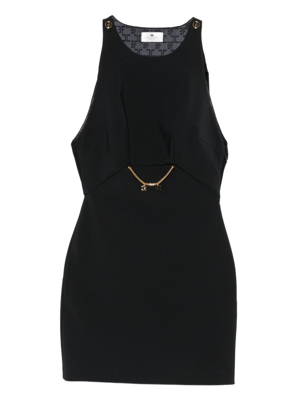 Elisabetta Franchi Chain-Detail Mini Dress — Black