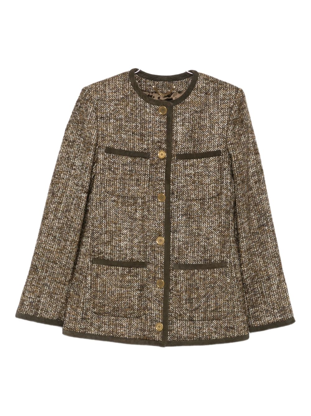Golden Goose Wool-Blend Tweed Jacket — Brown