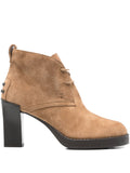 Tod'S Suede Lace-Up Ankle Boot — Camel