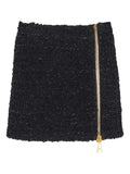 Balmain Tweed Mini Skirt — Black
