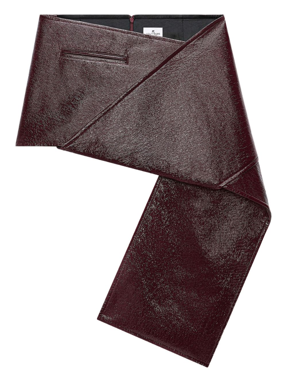 Courreges Vinyl Mini Skirt — Burgundy