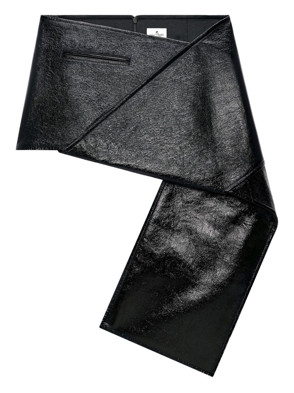 Courreges Vinyl Asymmetric Skirt — Black
