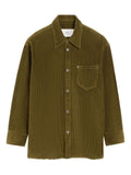 Ami Paris Cotton Corduroy Overshirt — Olive