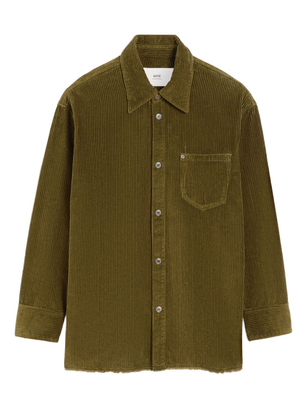 Ami Paris Cotton Corduroy Overshirt — Olive